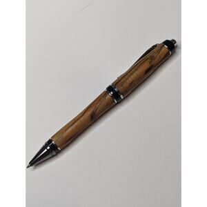 Graduate Twist Pen Silver Metal Finish Oak Body Hand Turned Pen